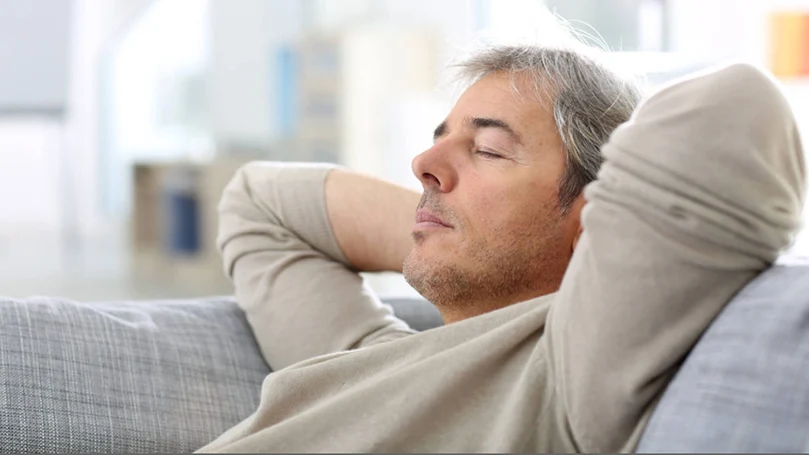 a man rests during the day