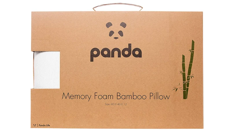 un paquete de almohada de espuma con memoria de bambú panda