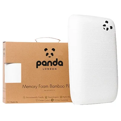 a product image of panda luxury bamboo memory foam pillow