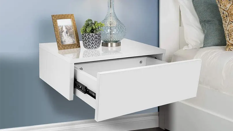 An image of a wall mounted nightstand.