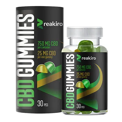 Imagen del producto Reakiro CBD 25mg Sabor Manzana y Limón 30 Gummies