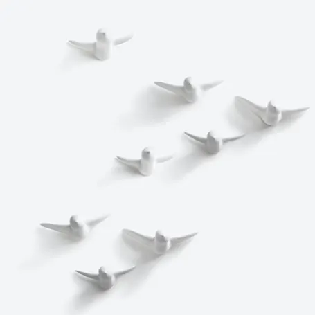 pájaros-de-cerámica-decoración-de-pared-en-grande-blanco-8pcs