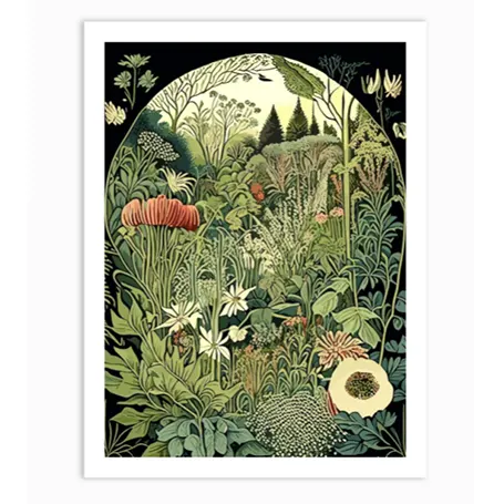 Bodnant Garden, Reino Unido Vintage Botanical Art Print