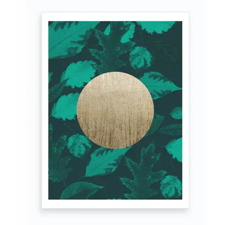 Gold Moon Green Art Print