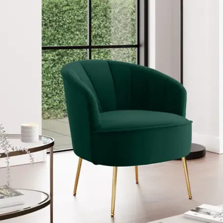 Matilda Velvet Shell Accent Chair